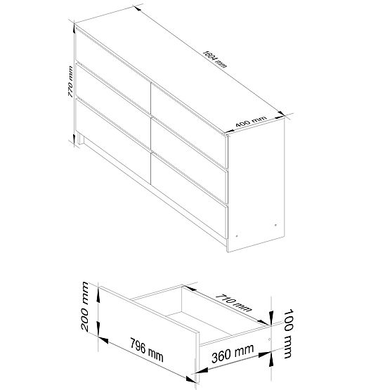 COMODĂ K160 6SZ CLP ARIN