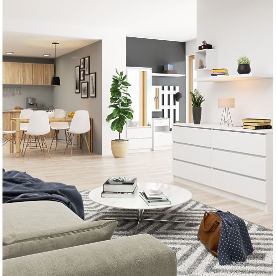 COMODĂ K160 6SZ CLP PK ALBĂ