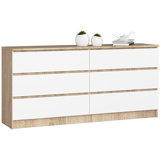 COMODĂ K160 6SZ CLP PK STEJAR SONOMA / ALB