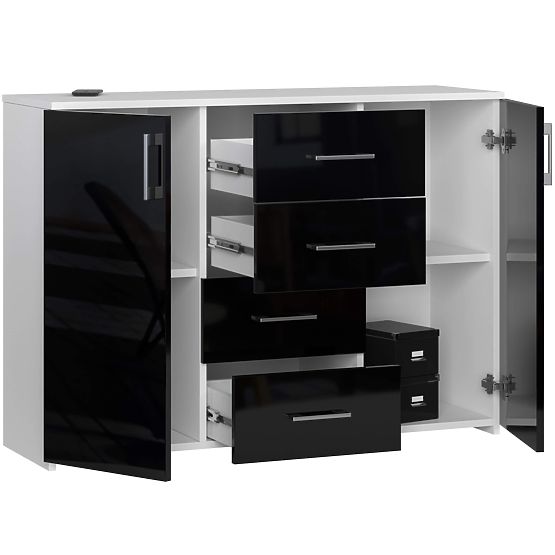 COMODĂ K45 PK NEGRU LUCIOASĂ