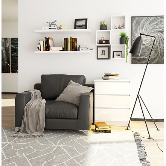 COMODĂ K60 3SZ CLP PK LUCIOASĂ ALBĂ