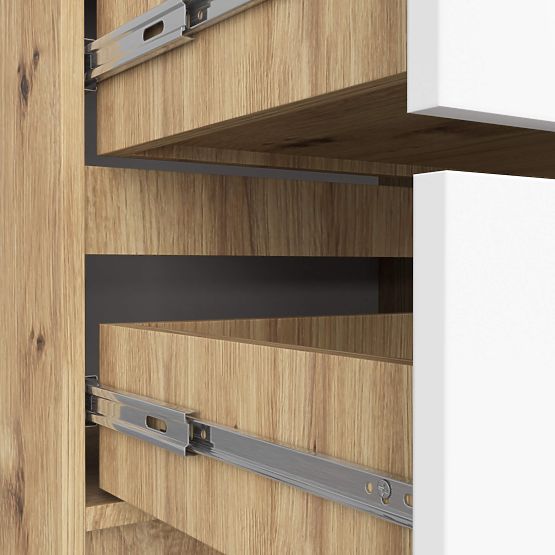 COMODĂ K60 4SZ PK STEJAR ARTISAN / ALB