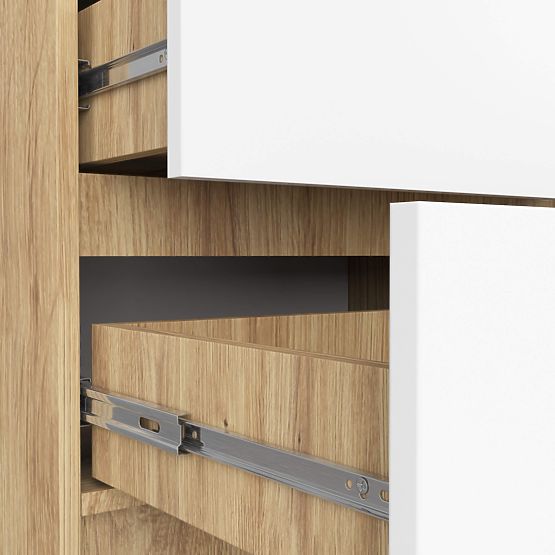 COMODĂ K60 5SZ CLP PK STEJAR ARTISAN / ALB