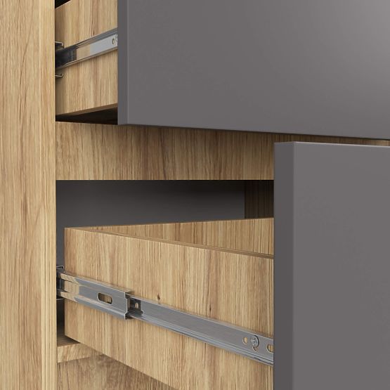 COMODĂ K60 5SZ CLP PK STEJAR ARTISAN / GRI