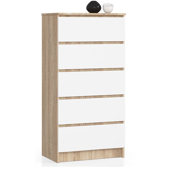 COMODĂ K60 5SZ CLP PK STEJAR SONOMA / ALB