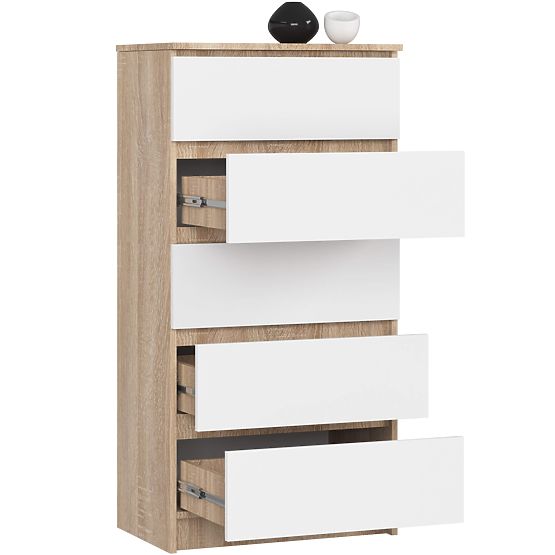 COMODĂ K60 5SZ CLP PK STEJAR SONOMA / ALB