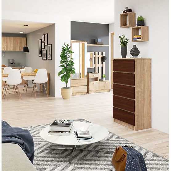 COMODĂ K60 5SZ CLP PK STEJAR SONOMA / WENGE