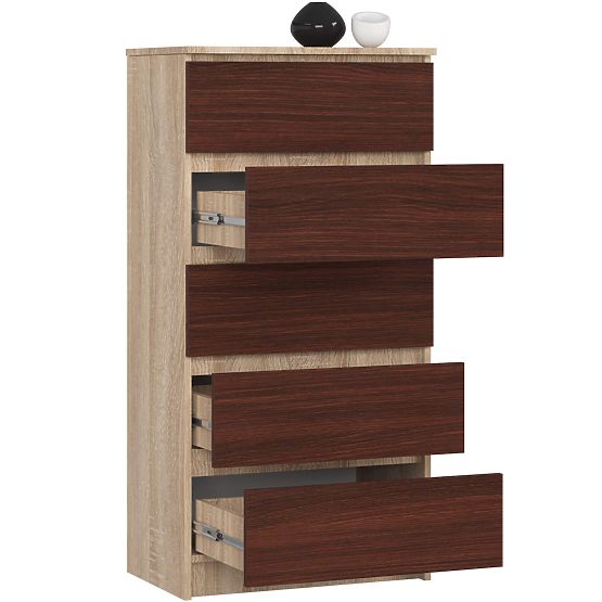 COMODĂ K60 5SZ CLP PK STEJAR SONOMA / WENGE
