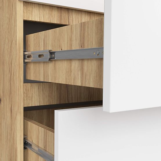 COMODĂ K60 6SZ CLP PK STEJAR ARTISAN / ALB