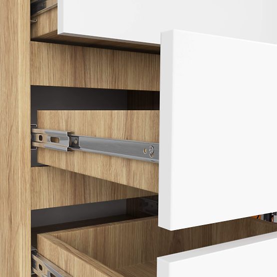 COMODĂ K80 1D 5SZ PK STEJAR ARTISAN / ALB