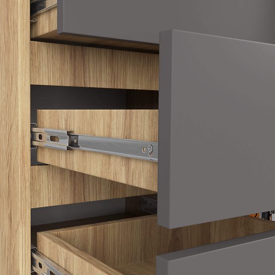 COMODĂ K80 1U 5S PK STEJAR ARTISAN / GRI GRAFIT