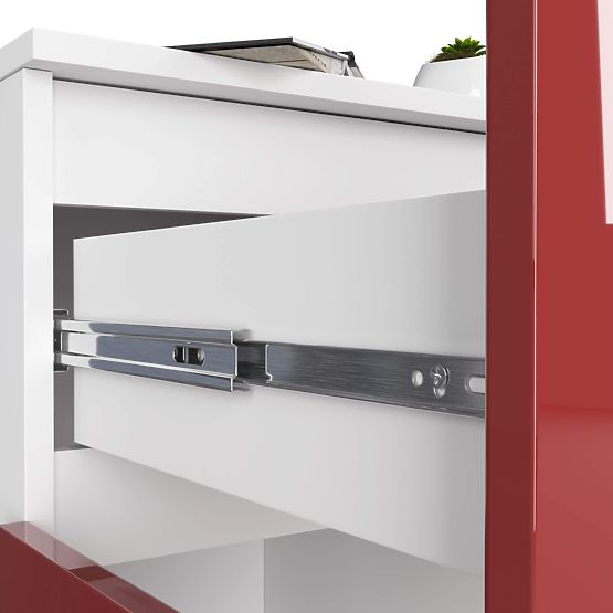 COMODĂ K80 2D 1SZ CLP PK ROȘU LUCIOASĂ