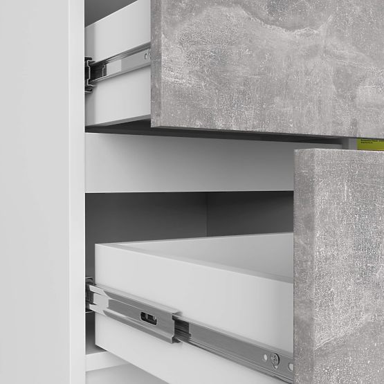 COMODĂ K80 JERRY 1D 3SZ PK ALBĂ / BETON