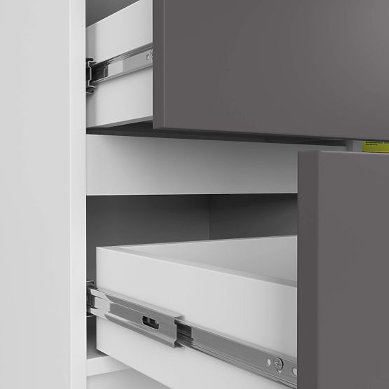 COMODĂ K80 JERRY 1D 3SZ PK ALBĂ / GRI GRAFIT