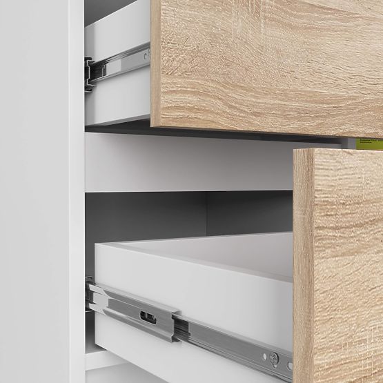 COMODĂ K80 JERRY 1D 3SZ PK ALBĂ / STEJAR SONOMA