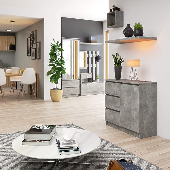 COMODĂ K80 JERRY 1D 3SZ PK BETON