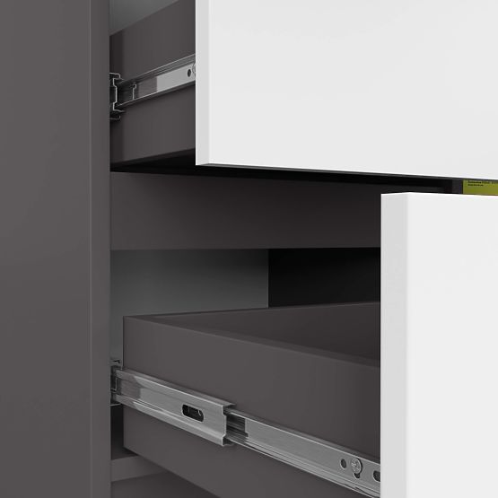 COMODĂ K80 JERRY 1D 3SZ PK GRAFITE GRI / ALB