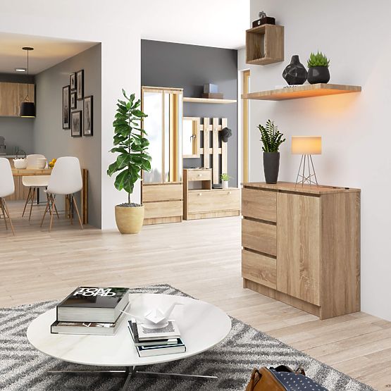 COMODĂ K80 JERRY 1D 3SZ PK STEJAR SONOMA