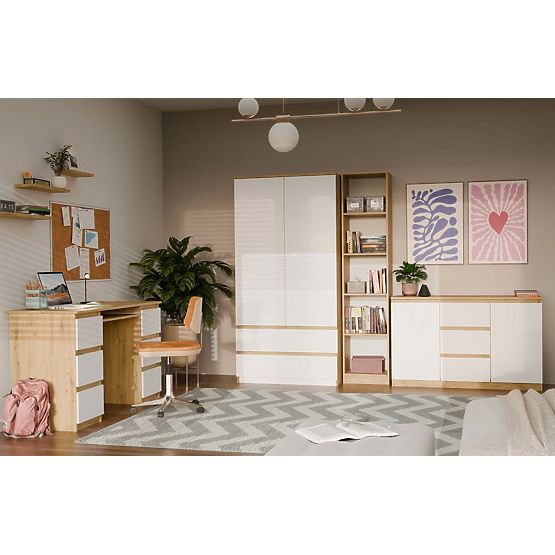 Comodă Malwa 2D3S STEJAR ARTISAN ALB