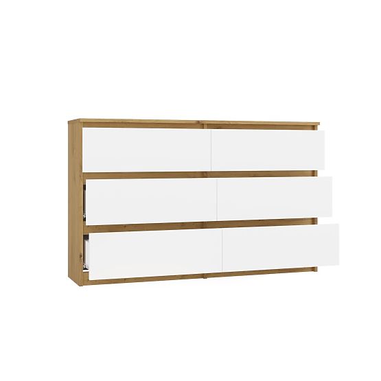 Comodă Malwa M6 120 STEJAR ARTISAN ALBĂ