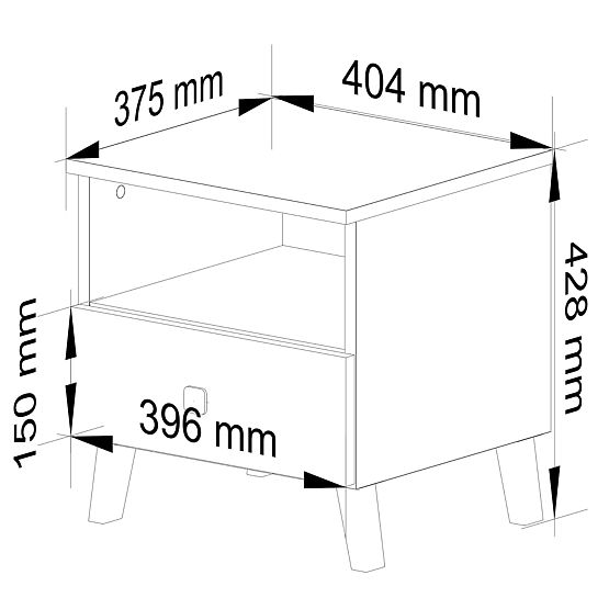 COMODĂ MOBI K-01 ALBĂ NEAGRĂ