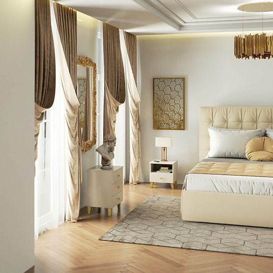 COMODĂ MOBI K-01 CAȘMIR AUR