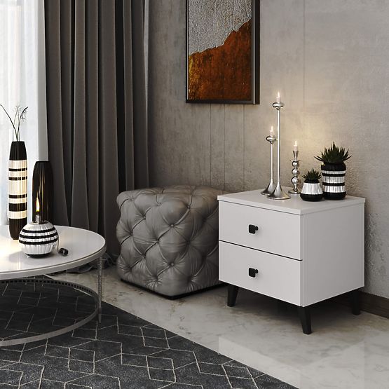 COMODĂ MOBI K-02 ALBĂ NEAGRĂ