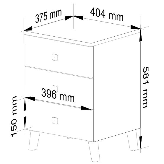 COMODĂ MOBI K-03 ALBĂ NEAGRĂ