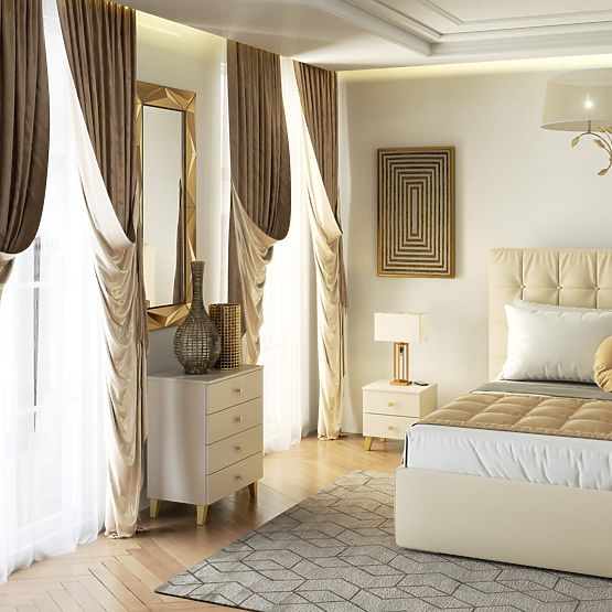 COMODĂ MOBI K-04 CAȘMIR AUR