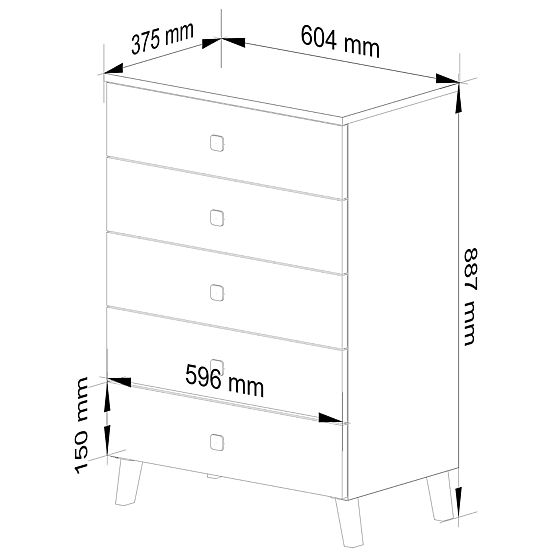 COMODĂ MOBI K-05 ALBĂ NEAGRĂ