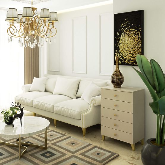 COMODĂ MOBI K-05 CAȘMIR AUR