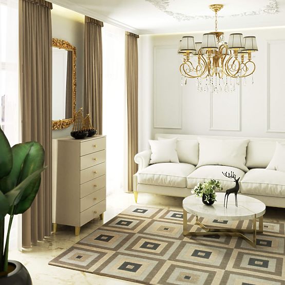 COMODĂ MOBI K-06 CAȘMIR AURIU