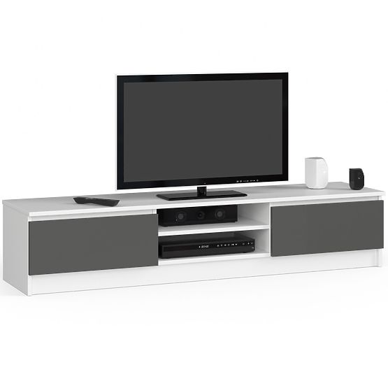 COMODĂ RTV K160 CLP ALBĂ / GRI