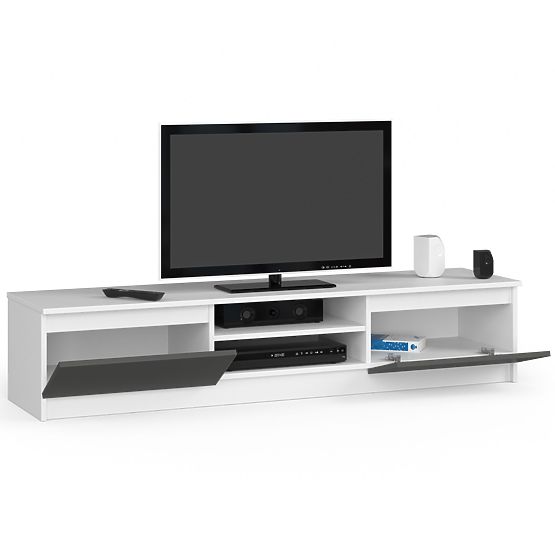COMODĂ RTV K160 CLP ALBĂ / GRI