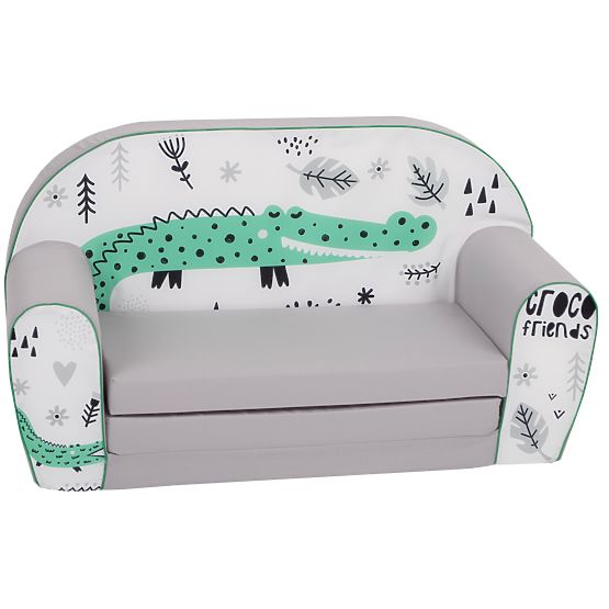 copii canapea crocodil - alb-gri