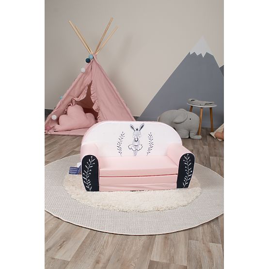 Canapea pentru copii Bunny Ballerina - alb-roz