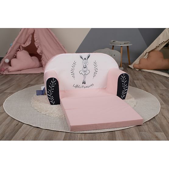 Canapea pentru copii Bunny Ballerina - alb-roz