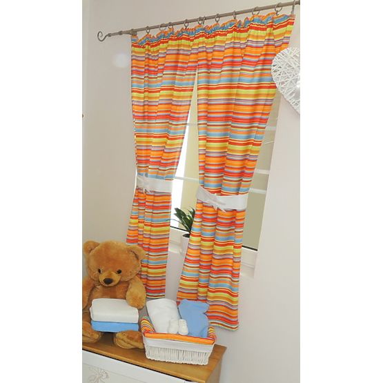 copii draperie - roșu-albastru dungi