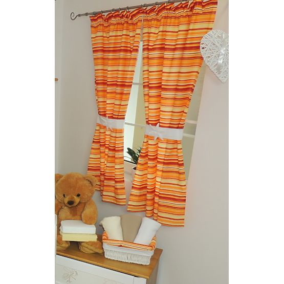 copii draperie - roșu - portocaliu dungi