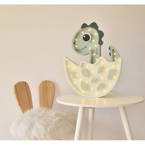 copii lemn lampă LED-uri lampă Dino - pastel verde