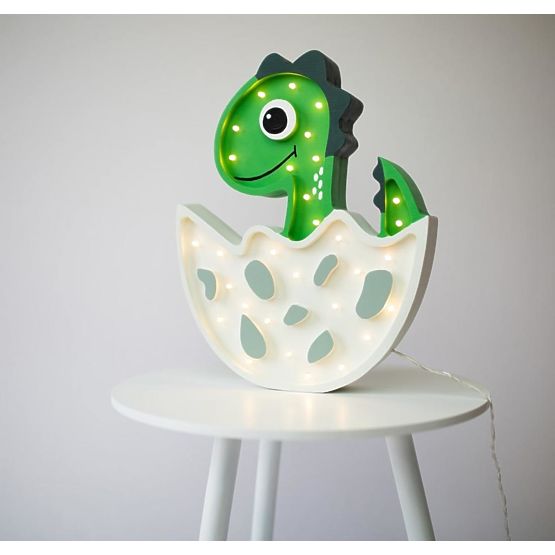 copii lemn lampă LED-uri lampă Dino - verde