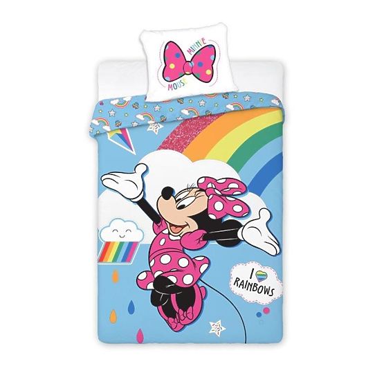 copii lenjerie minnie mouse curcubeu