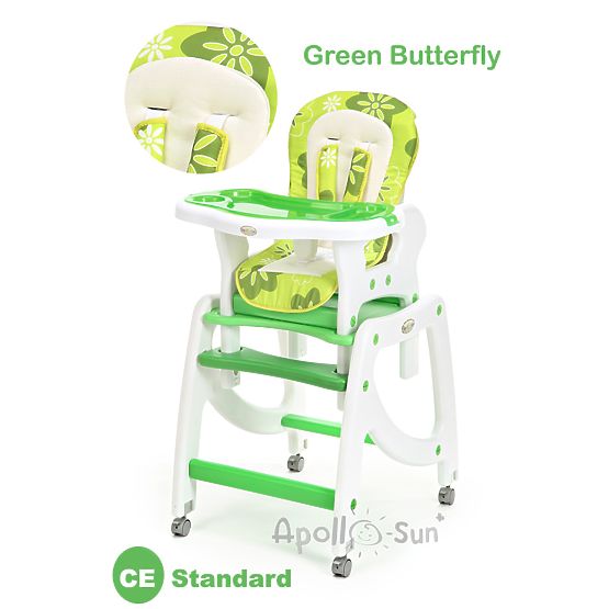 copii mese scaun mic 5v1 - verde fluture