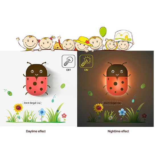 copii noapte LED-uri lampička - Ladybird