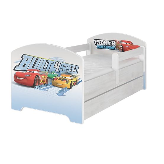 copii pat cu barieră - Cars 2 - decor norvegiană pin