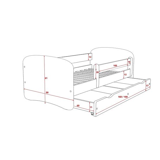 copii pat cu barieră - Ferrari