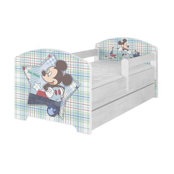 copii pat cu barieră - Mickey Mouse - decor norvegiană pin