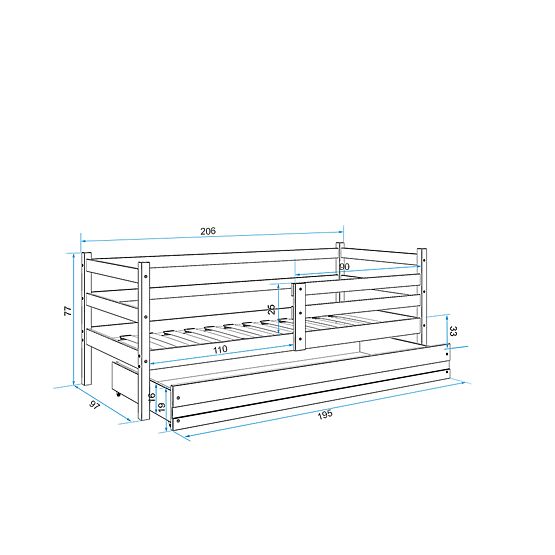 copii pat Erik - natural alb