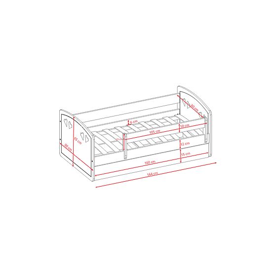 Pat de copii Julie - alb