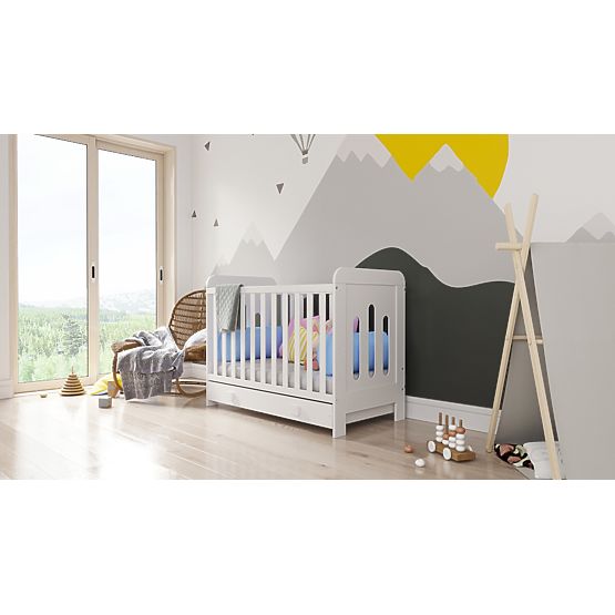 Pătuț pentru copii Zuza 140x70 cm cu latura canapelei